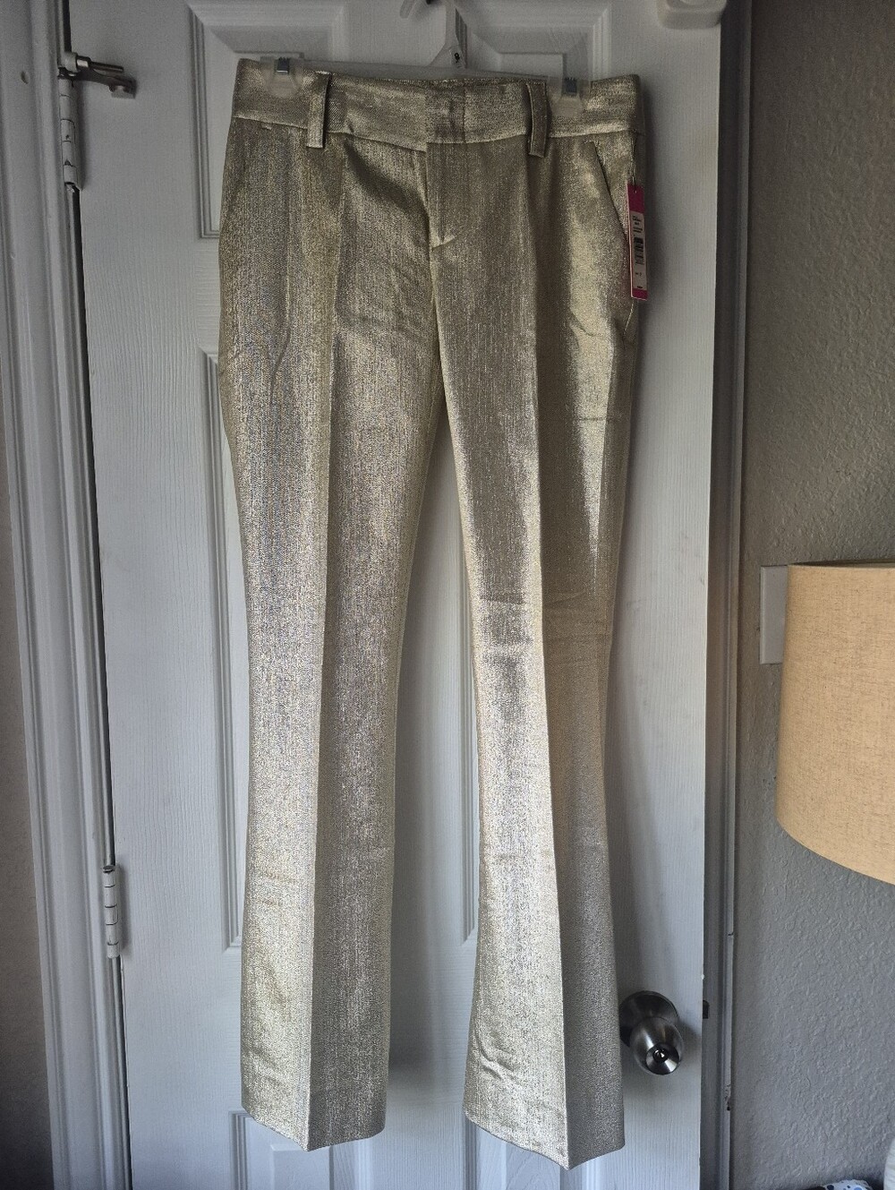 ALICE + OLIVIA metallic Gold Pants 2 Shimmery Holiday Trousers